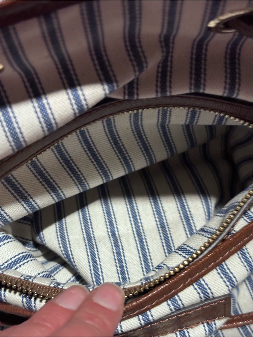 Dooney & Bourke saffiano Brown Leather Drawstring Bucket Bag - Picture 9 of 9